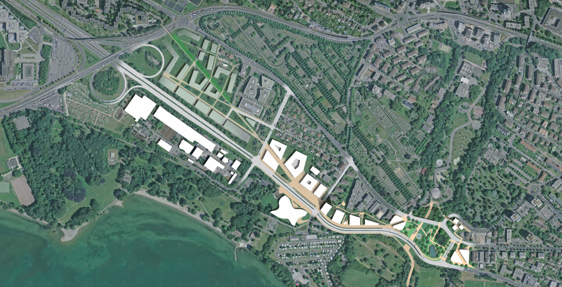 Variante d'urbanisation de la nouvelle frange "V'île" développée par le bureau GEA