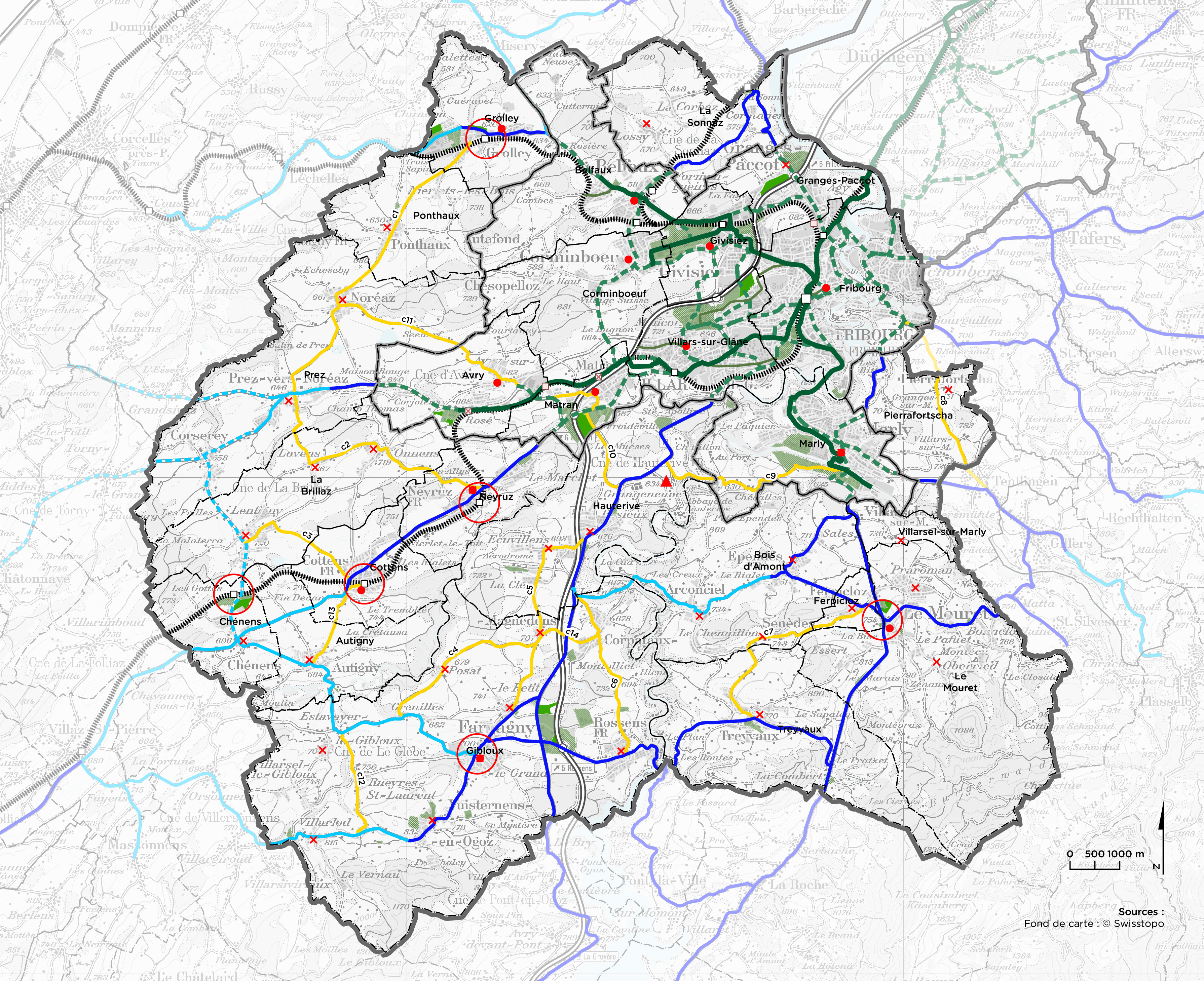 Stratégie: réseau de mobilité douce régional – PDR Sarine