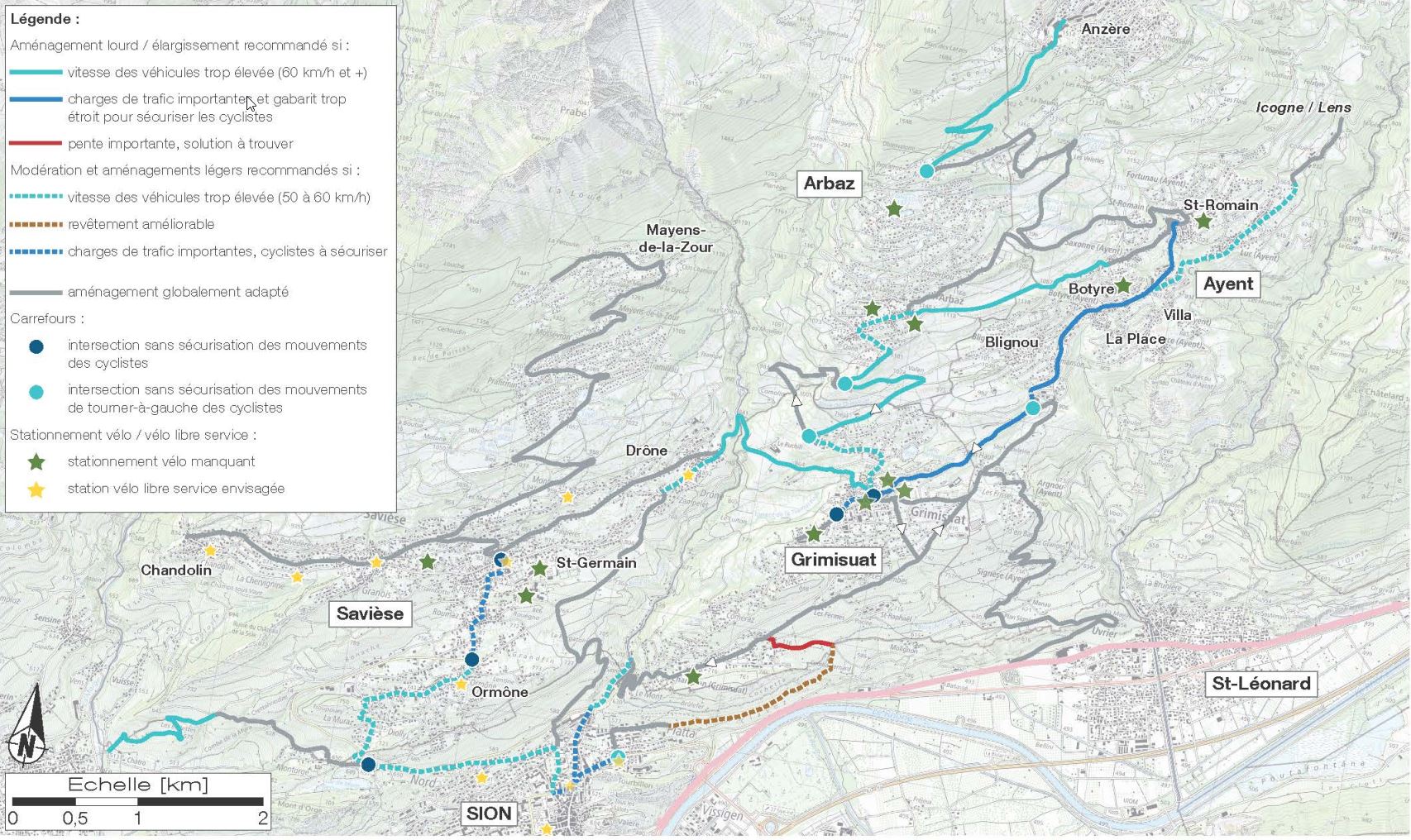 CH-Grimisuat - Agglo Valais central - Réseau cyclable