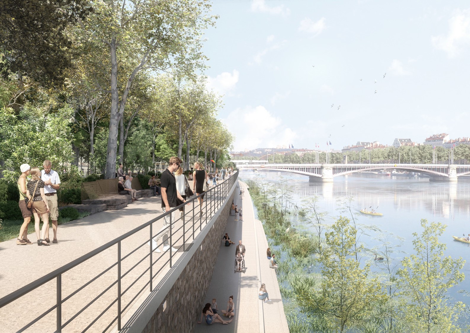 MOE pour le réaménagement des quais de la Rive Droite du Rhône et des ponts Morand, Lafayette, Wilson, Guillotière et Université à Lyon