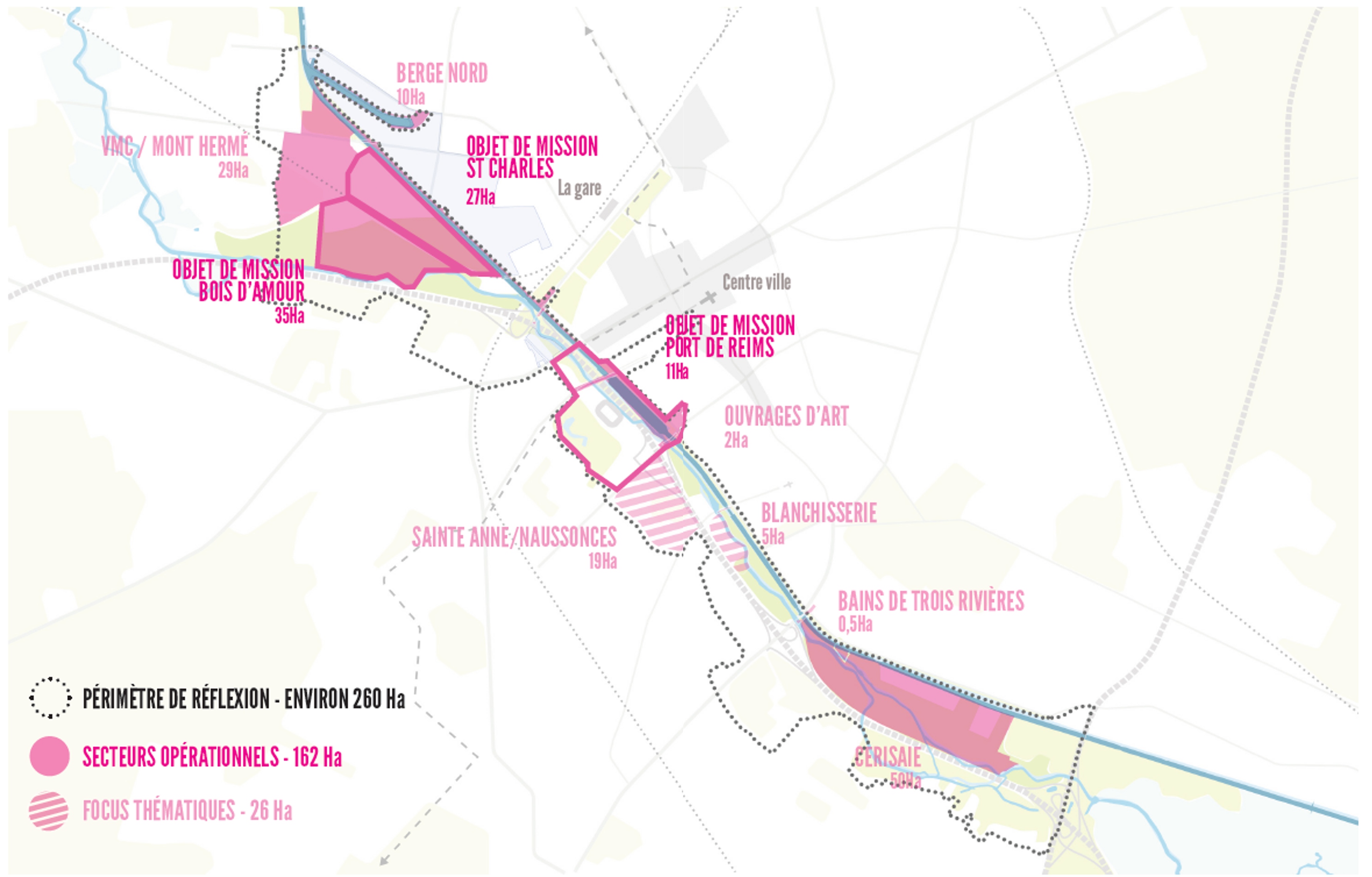 Projet urbain Berges du Canal à Reims – Missions d’études, de maitrise d’œuvre urbaine et de suivi opérationnel