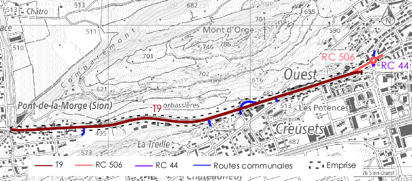 Avant-projet et projet pour la liaison cyclable entre Conthey et Sion