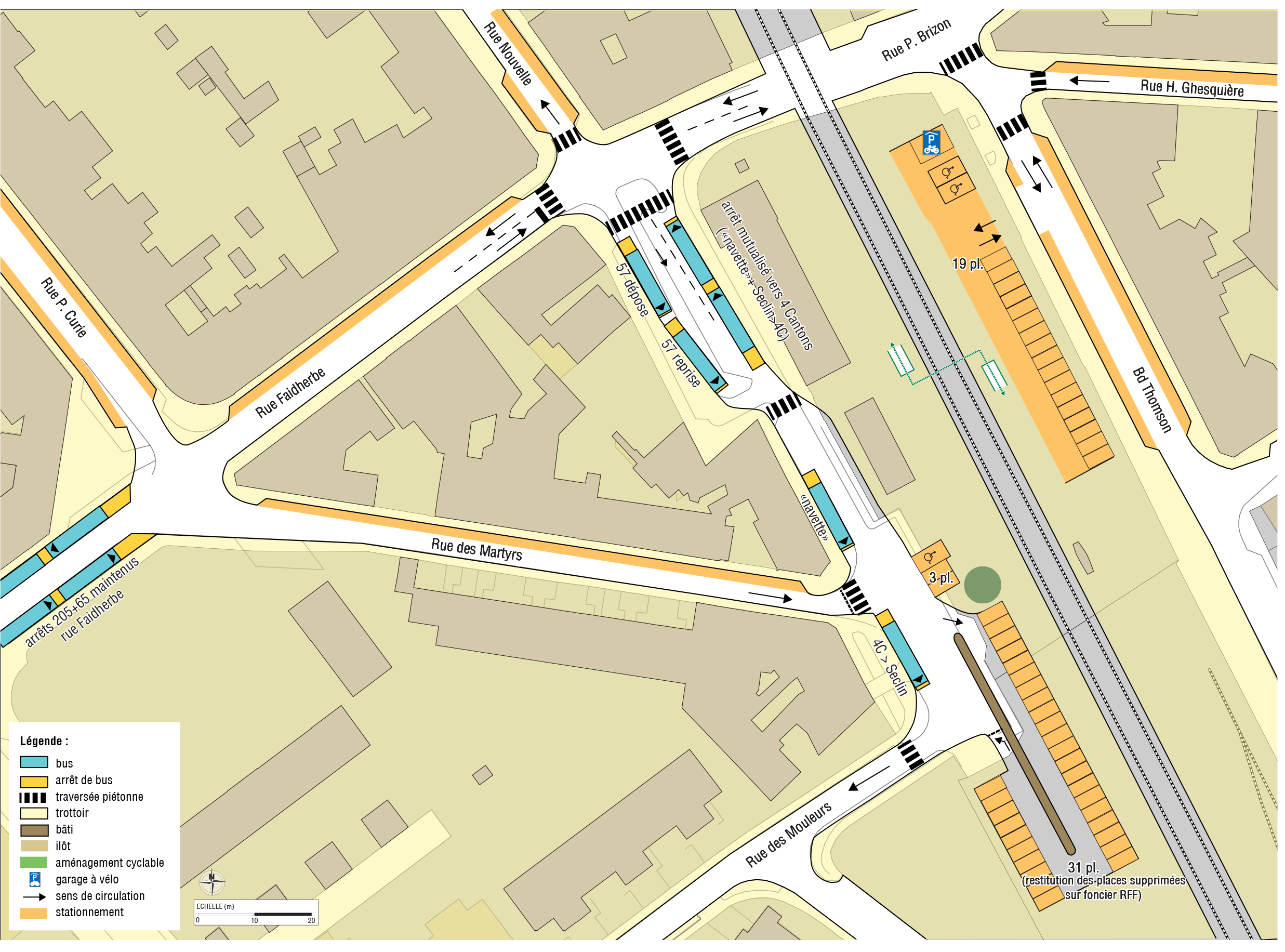 Fonctionnement proposé du pôle d'échanges