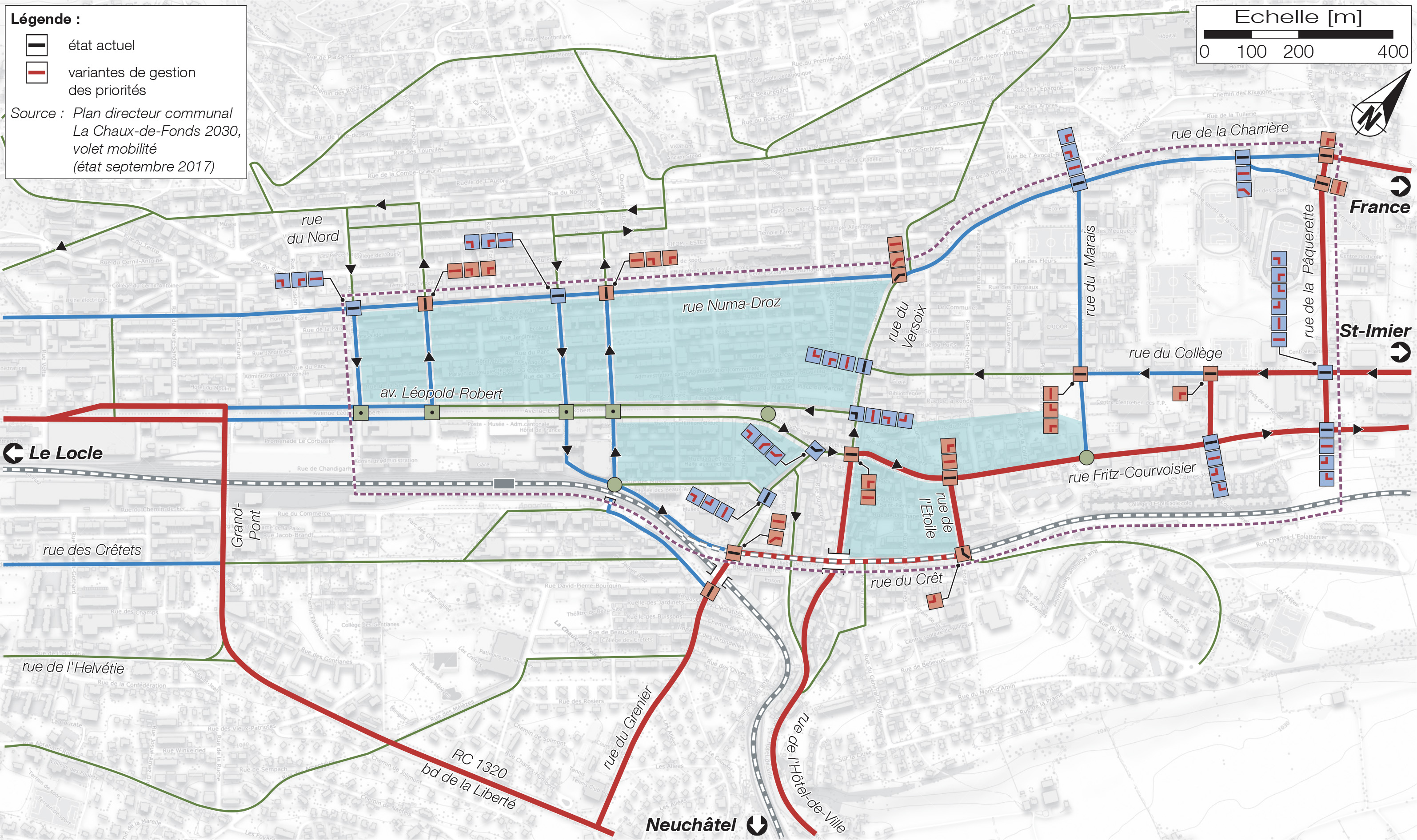 Etude de modération du trafic dans le secteur du centre-ville – Numa-Droz – Pâquerette