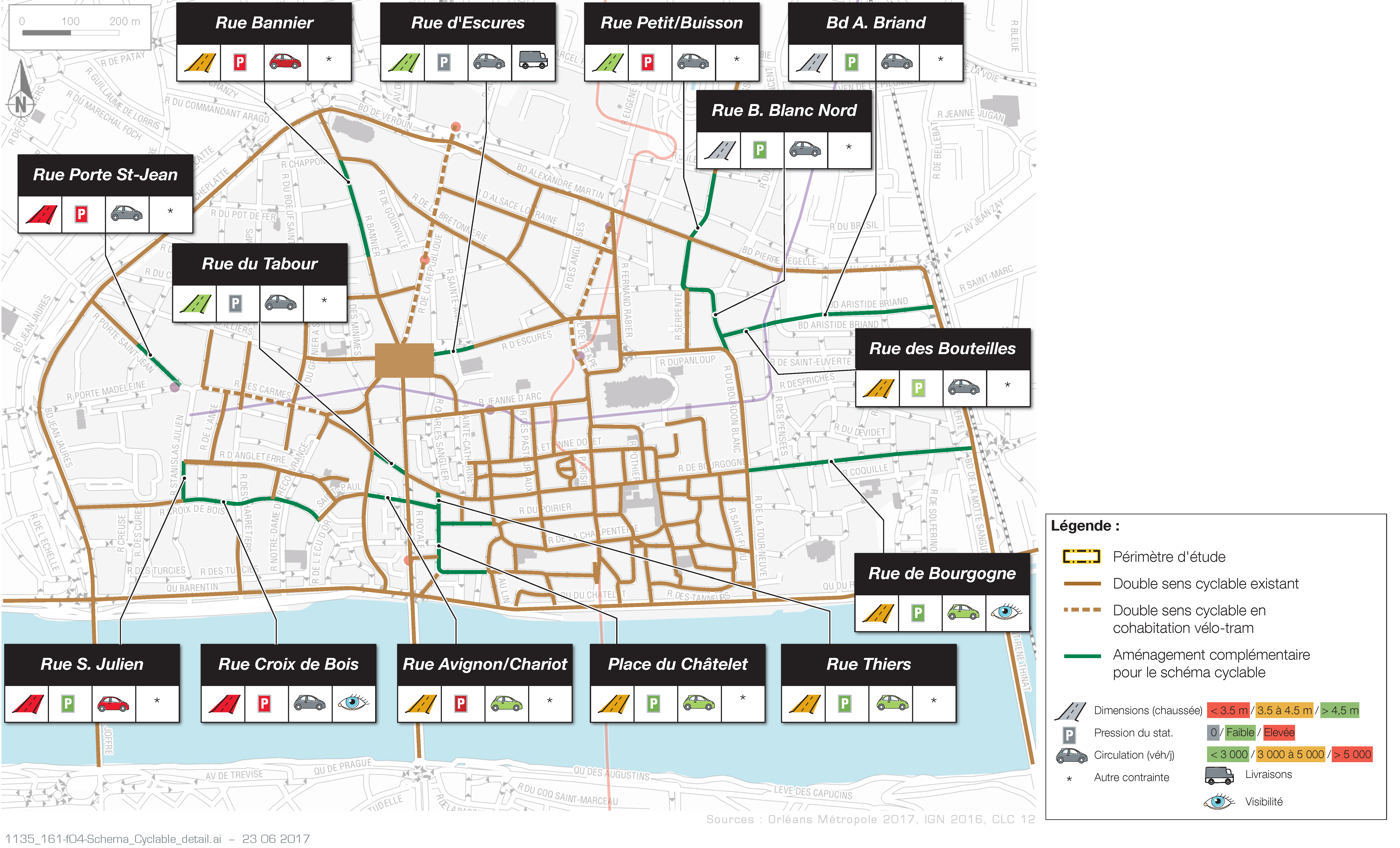 Etude du fonctionnement global des déplacements du centre-ville d’Orléans - Volet vélo