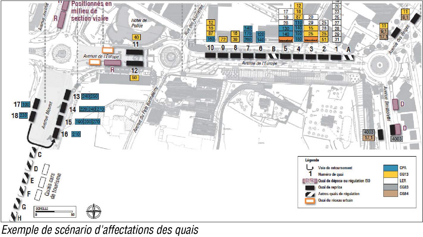 Exploitation de la gare routière provisoire d&#039;Aix-en-provence