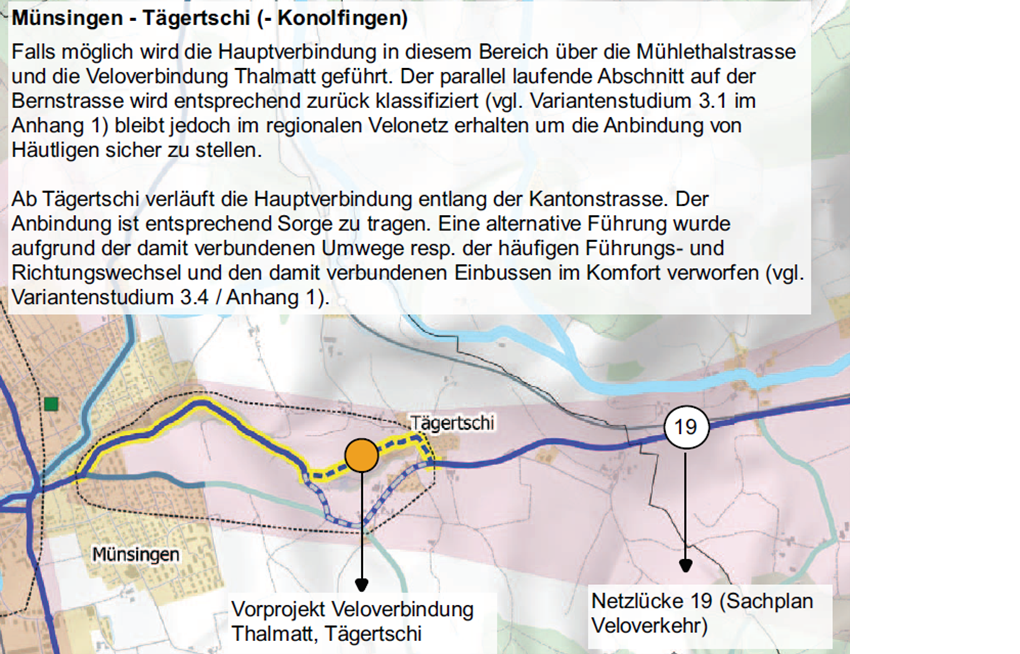 RKBM – Planungsstudie Linienführung Veloalltagsverkehr