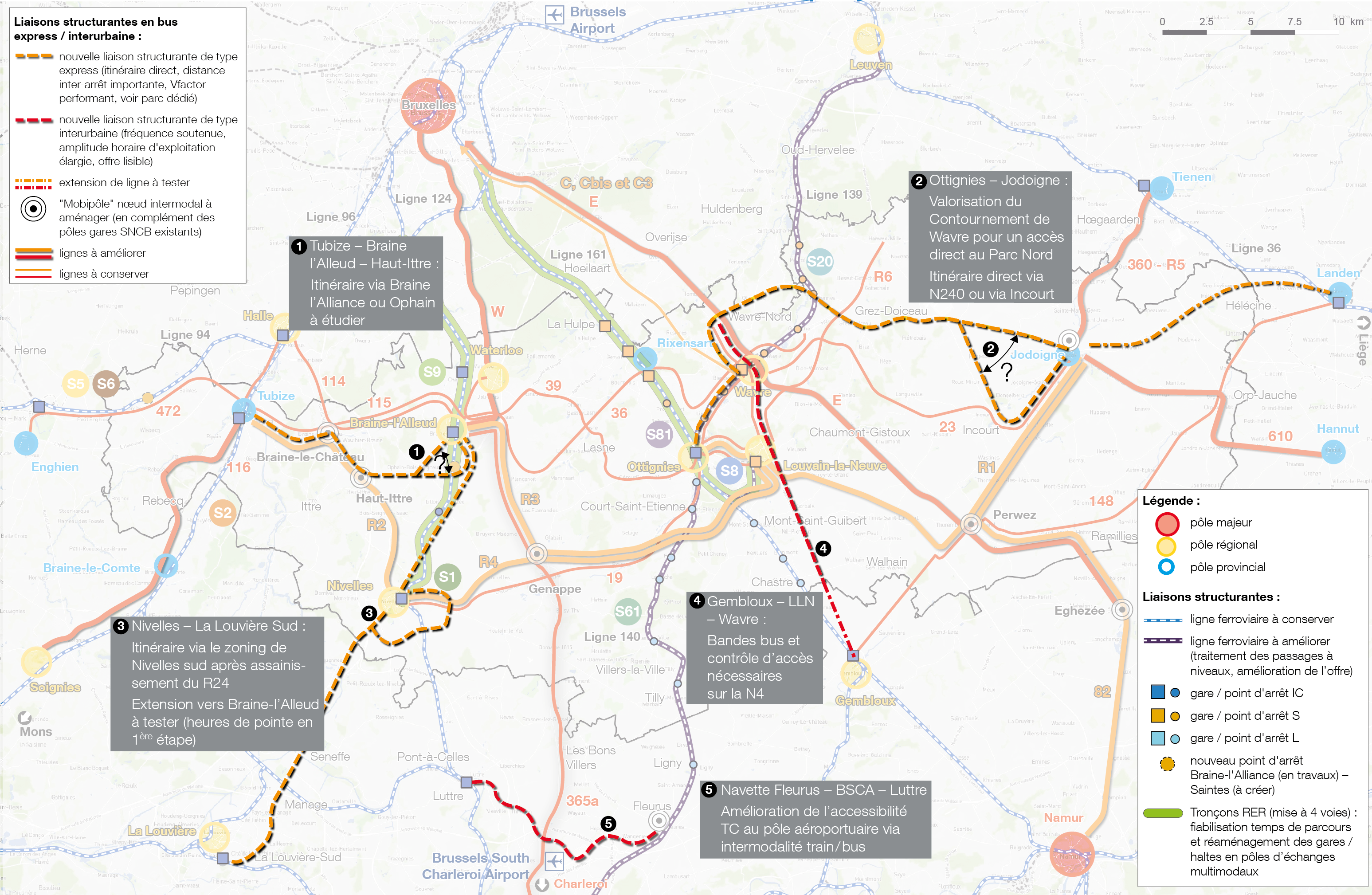 Province du Brabant wallon - Réseau structurant de transports publics