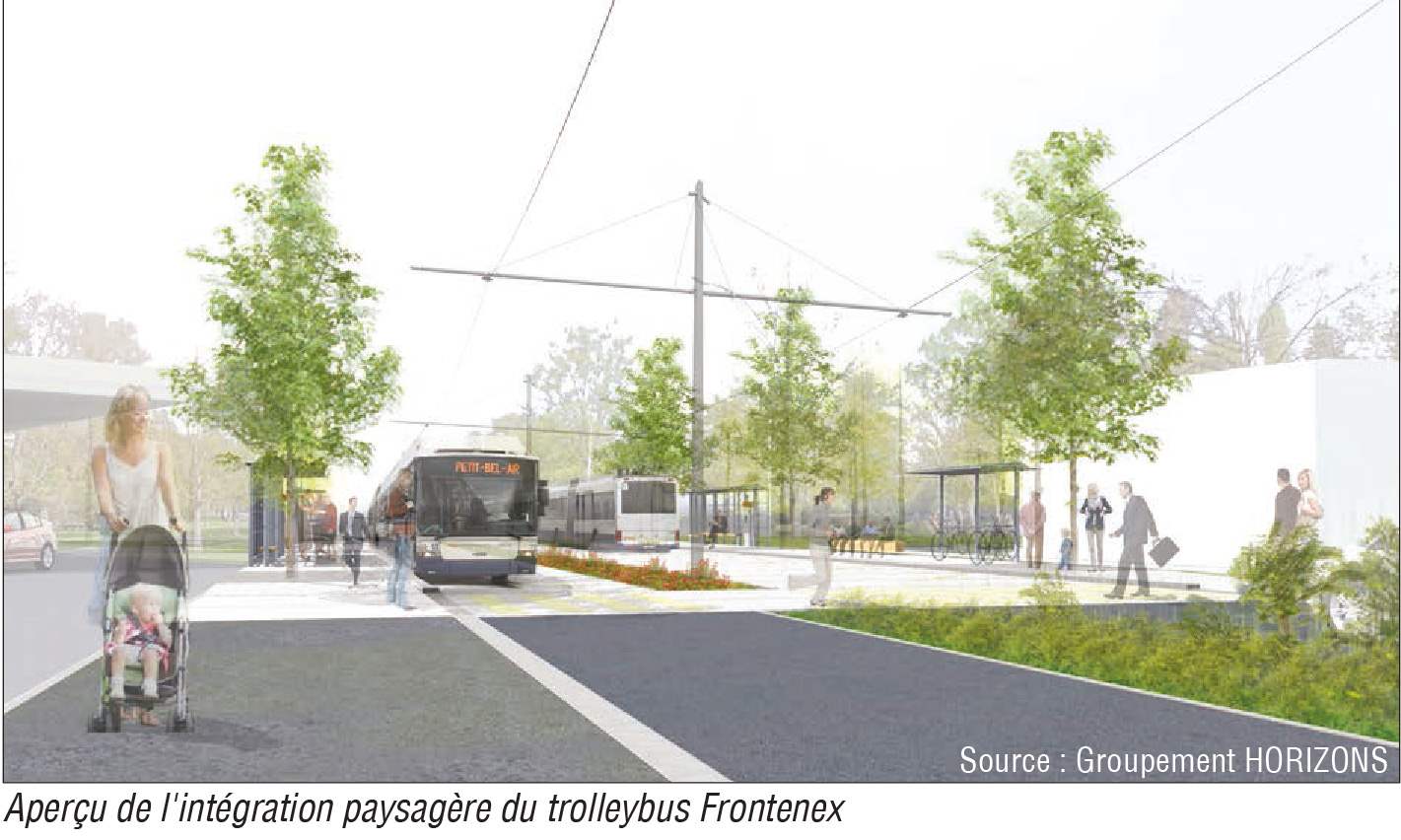 Axe de Frontenex – Projet d'espace public et d'implantation d'une nouvelle ligne de trolleybus