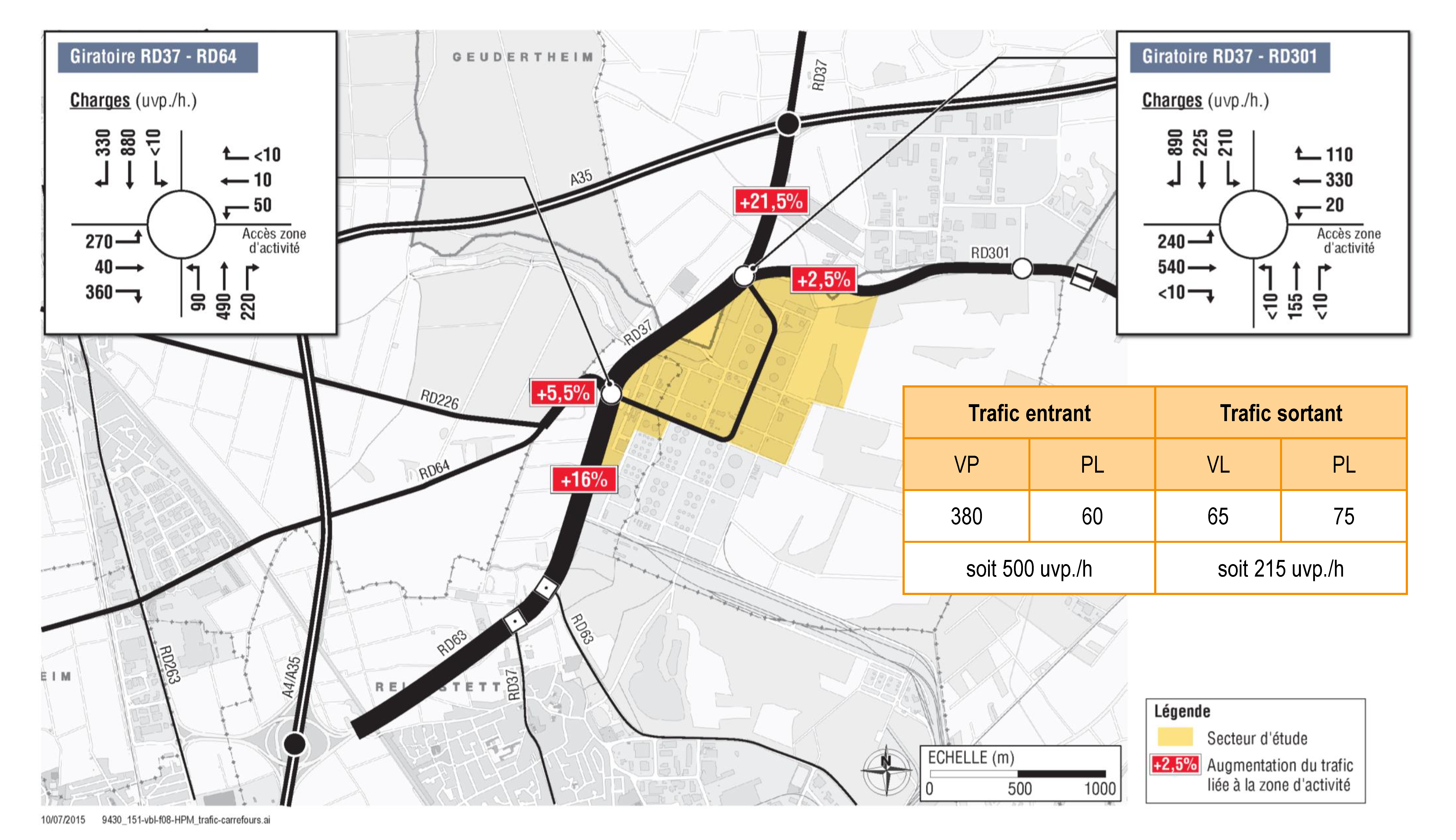 Charges de trafic estimées à l'heure de pointe du matin