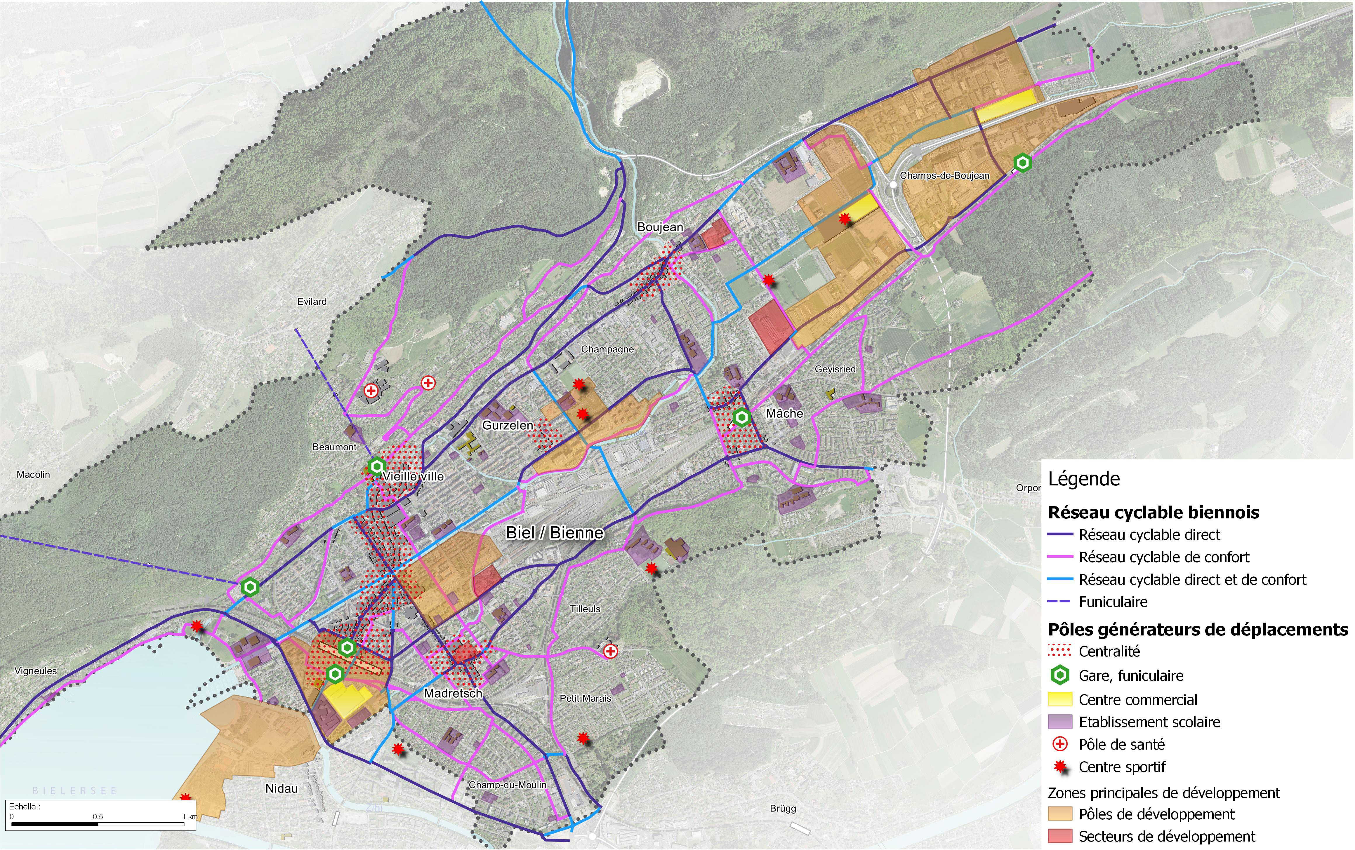 Plan sectoriel vélo 2035 de la Ville de Bienne