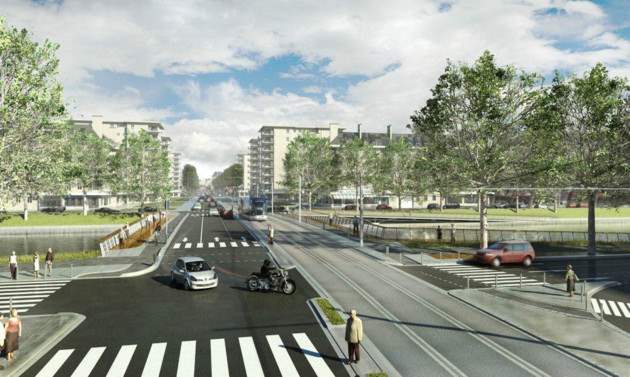 Caen  - Transitec définit et participe à la mise en oeuvre d&#039;un nouveau plan de circulation sur les rives de l&#039;Orne