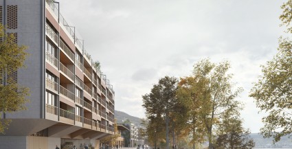 Neues Aufnahmegebäude und neue Seeterrasse
